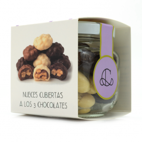 Frasco Nueces  Artesanales a Los tres chocolates 100 gr