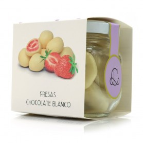 Delicia Dulce y Afrutada: Fresas Deshidratadas Cubiertas de Chocolate Blanco Belga